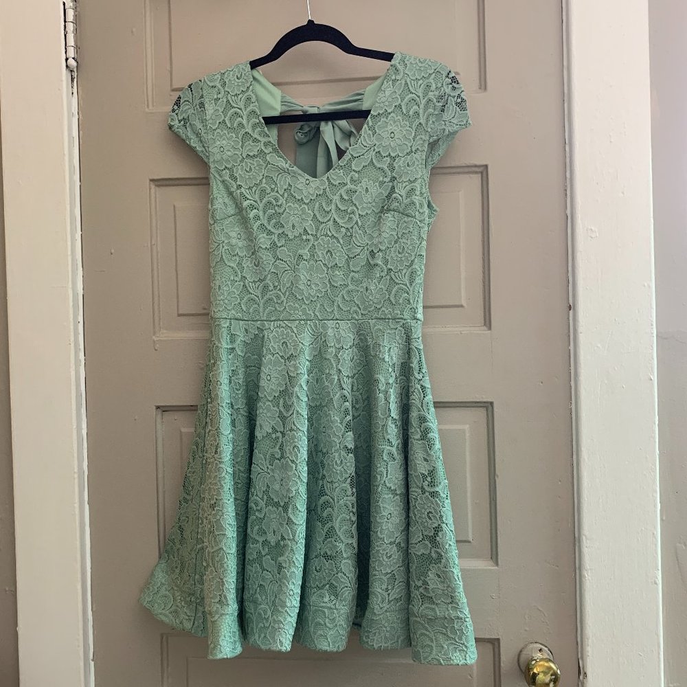 Green lace Mini Dress